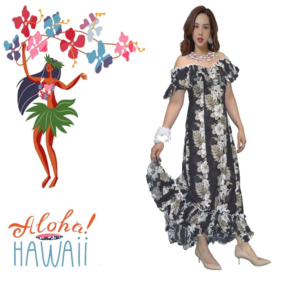Dancing Dress Long Cotton Hawaiian Muumuu Dress Made in Hawaii – KY'S ALOHA  SHIRTS