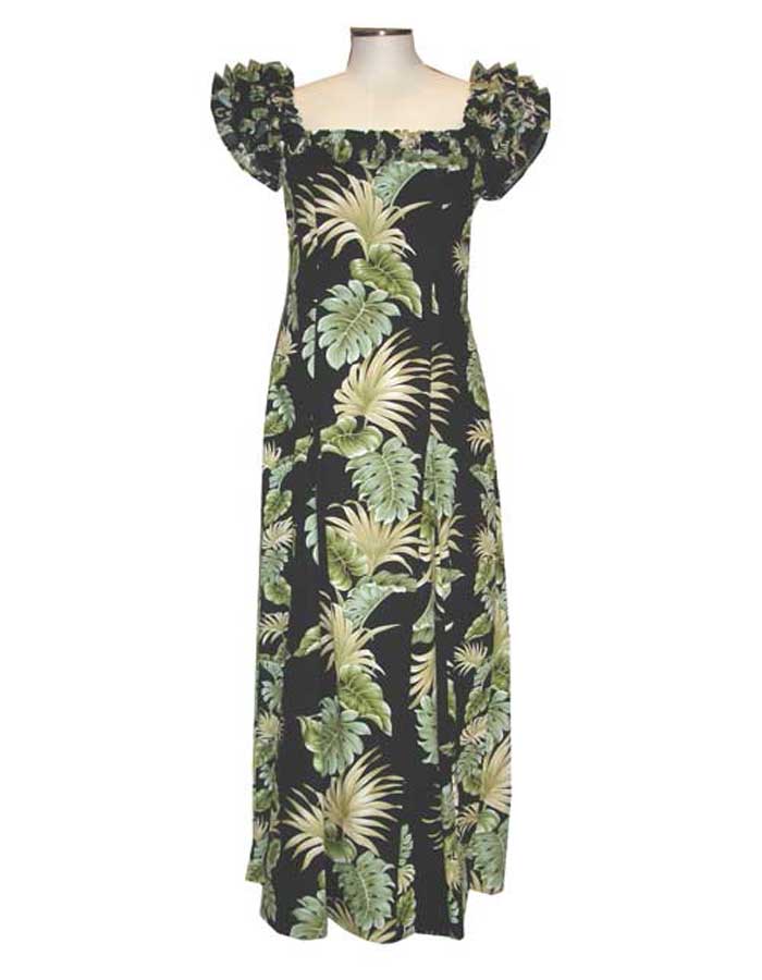 Hawaii Leafs Hawaiian Muumuu Dress