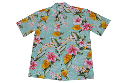 Rayon Aloha Shirt Kauai's Tropical Flower