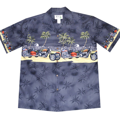 Vintage Hawaiian Aloha Shirt, Woody Cars and Coconut Palms, Rayon