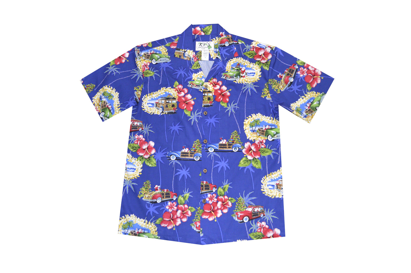 Santa's Hawaiian Christmas Men's Aloha Cotton Shirts