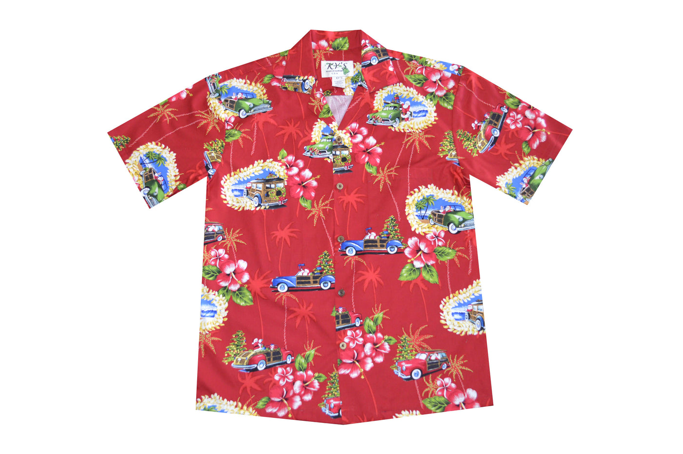 Santa's Hawaiian Christmas Men's Aloha Cotton Shirts