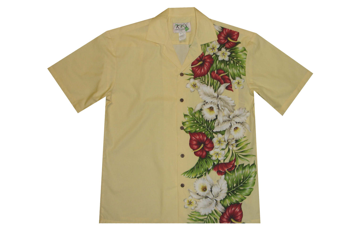 Kona Tropical Flower Cotton Aloha Shirt
