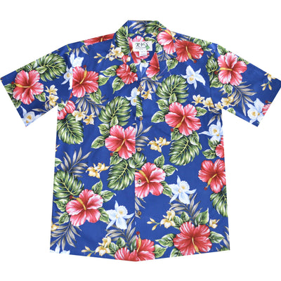 Kahala Hibiscus Men’s Hawaiian Shirt - Red Hibiscus floral print