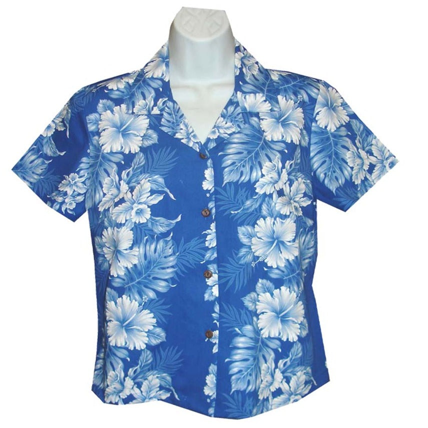 Blue Hibiscus Women's Aloha Cotton Blouses
