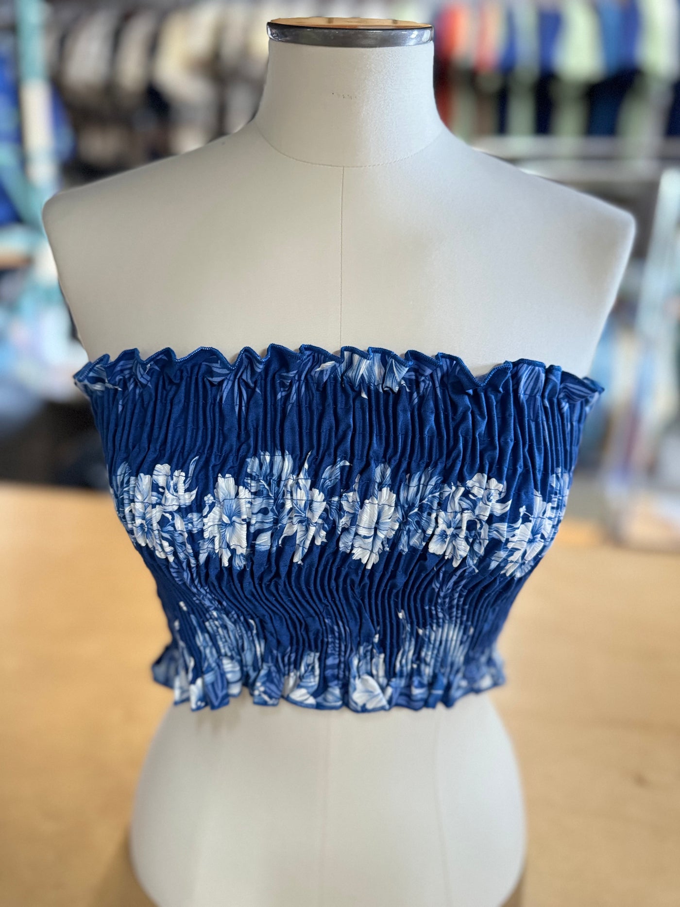 Blue Hibiscus Tube Top - Authentic Hawaiian Made