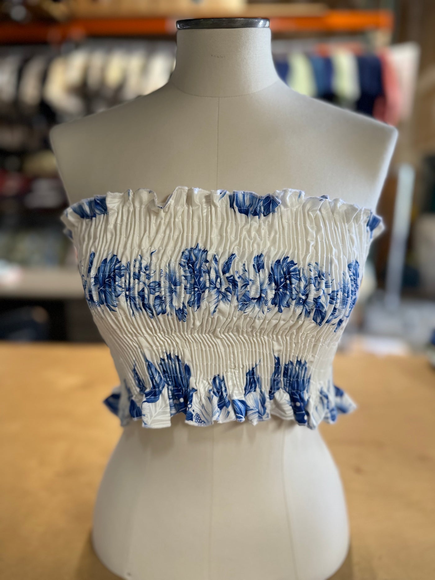 Blue Hibiscus Tube Top - Authentic Hawaiian Made