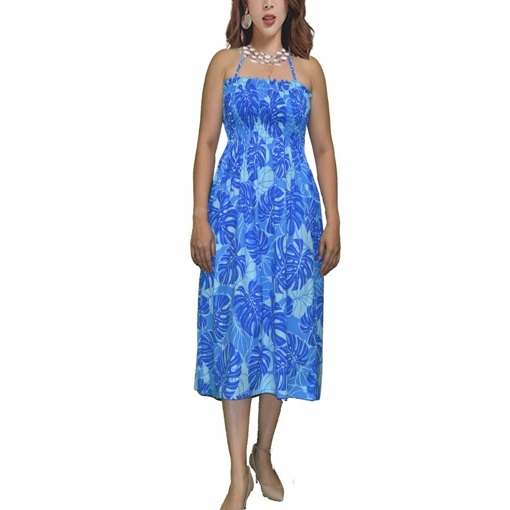 Monstera Maxi Hawaiian Summer Beachwear Dress