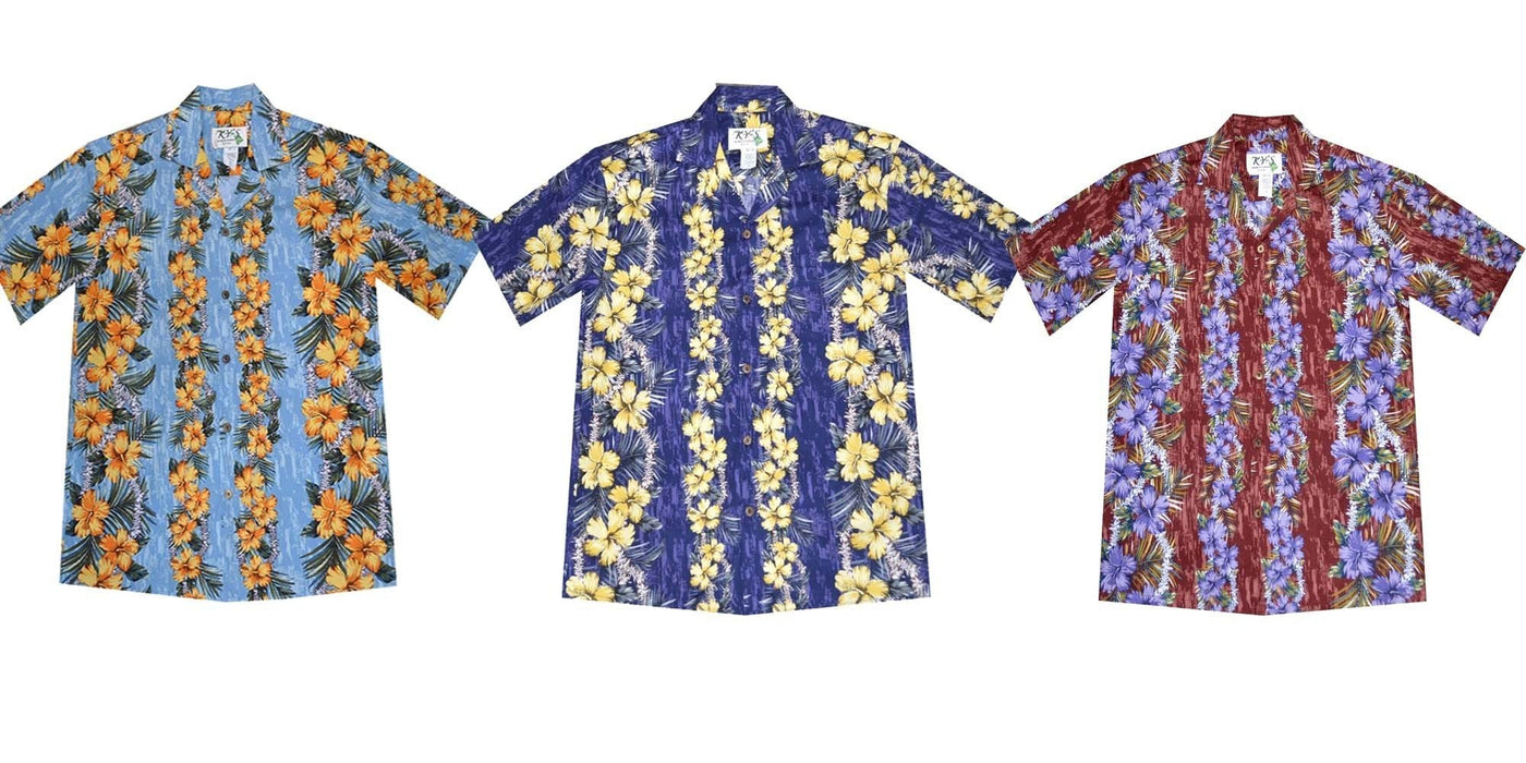 Hawaiian Lei Men's Cotton Aloha Shirt