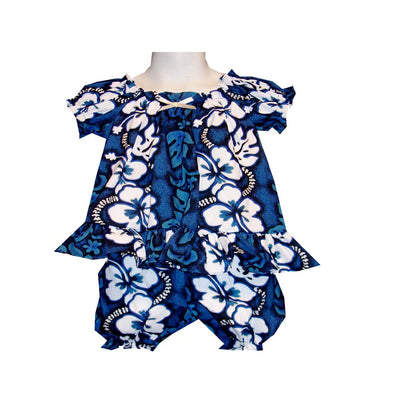 Hibiscus Panel Toddler Girl Hawaiian Dress Set