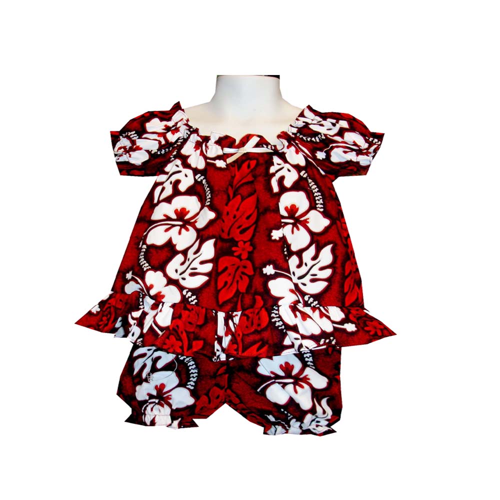 Hibiscus Panel Toddler Girl Hawaiian Dress Set