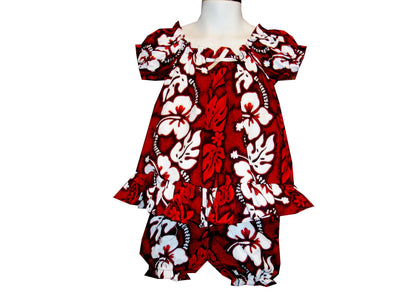 Hibiscus Panel Toddler Girl Hawaiian Dress Set