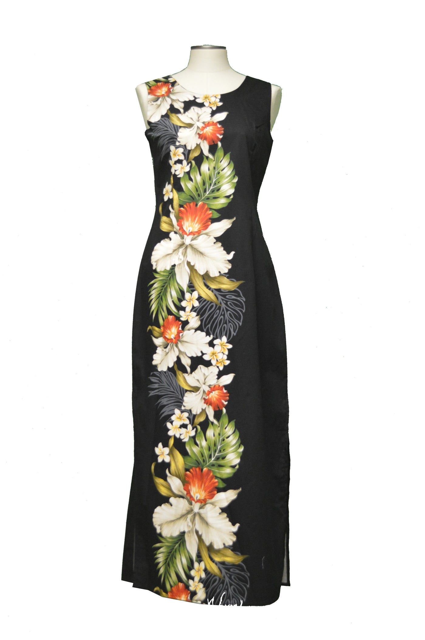 Hilo Orchids Border Design Long Tank Dress