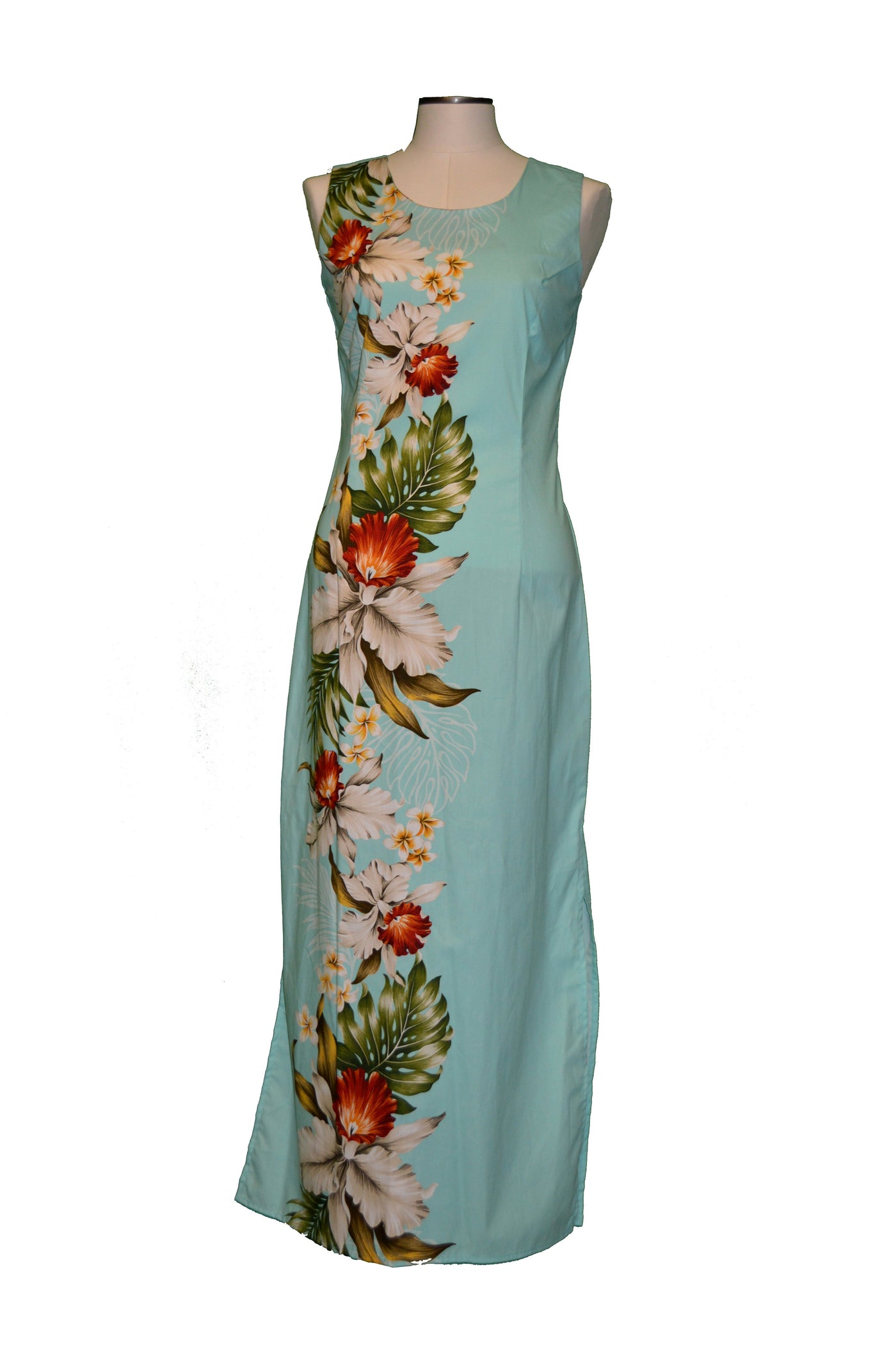 Hilo Orchids Border Design Long Tank Dress