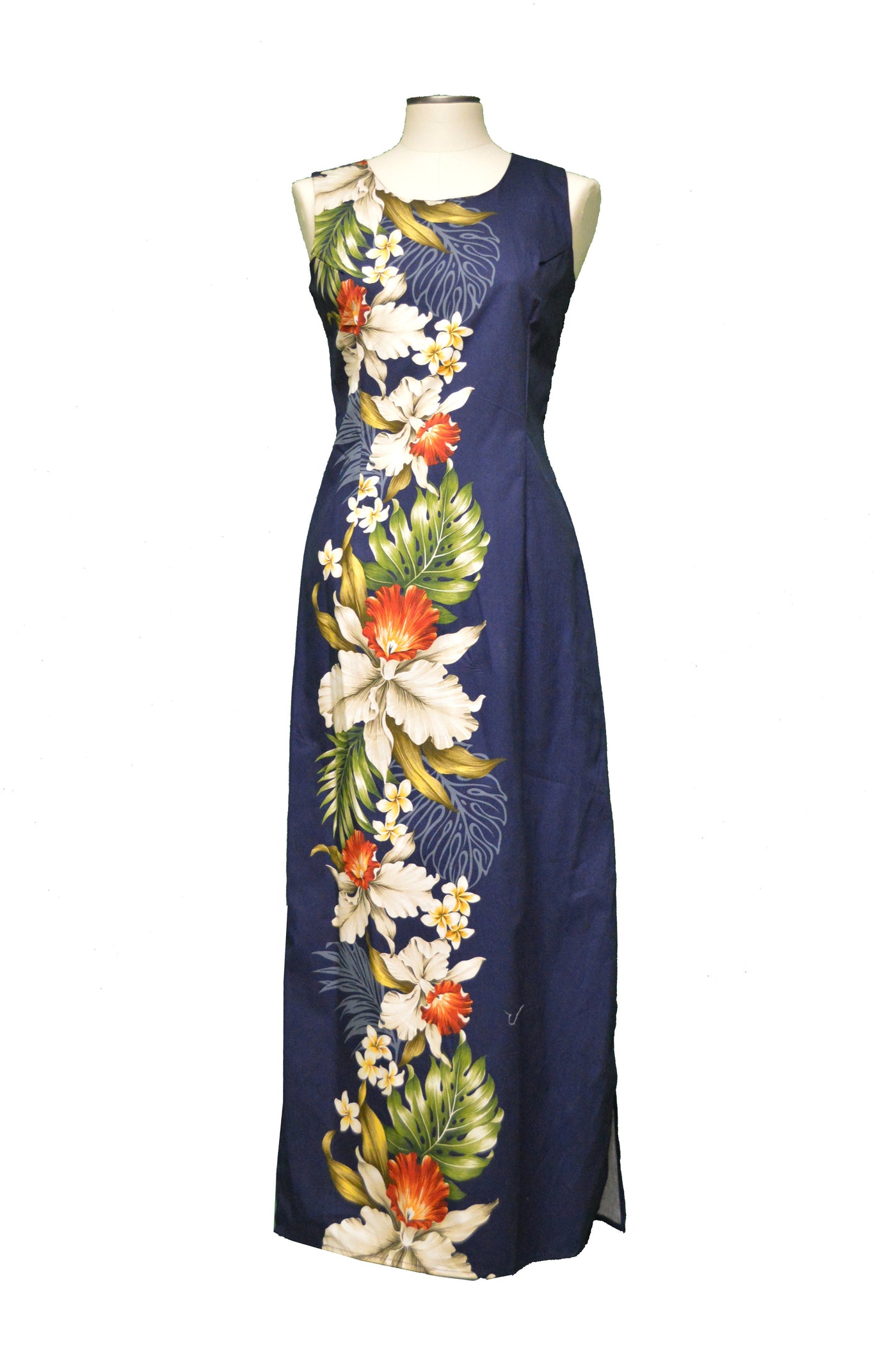 Hilo Orchids Border Design Long Tank Dress