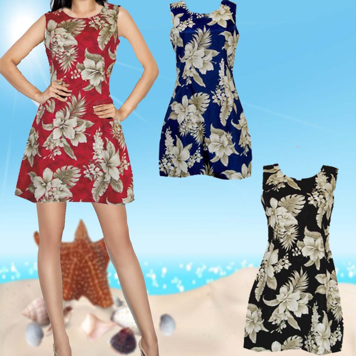 Short Hawaiian Tank Dress