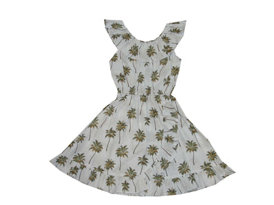 Palm Tree Cotton Hawaiian Dress Girl