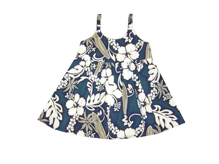 Hibiscus Lei Bungee dress for Little Princess Soft Cotton Made in Hawaii