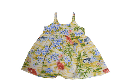 Koi Fish Sunny Bungee Dress for Little Girls Soft Cotton Made in Hawaii