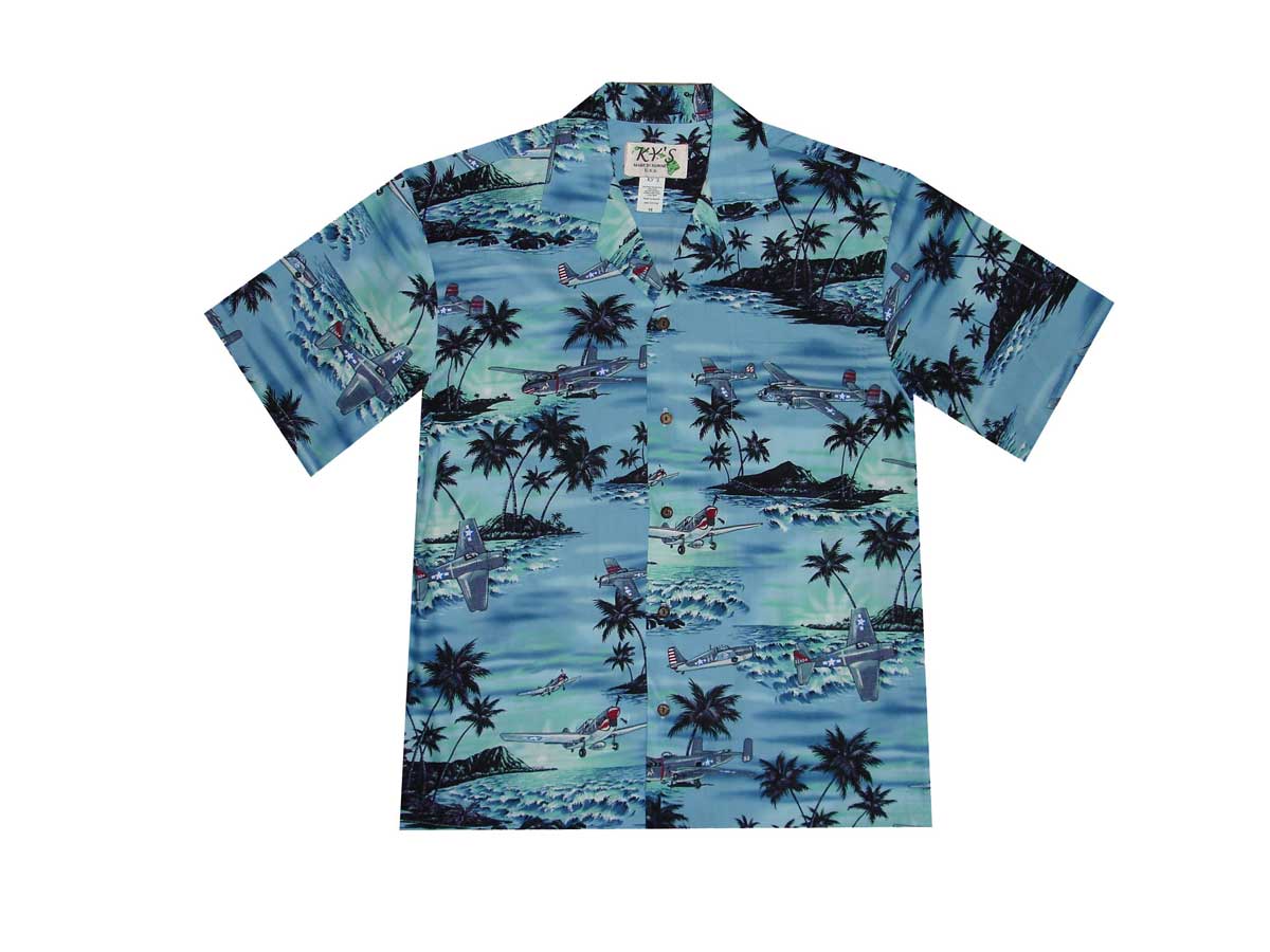 Planes Pearl Harbor Cotton Men's Aloha Shirt
