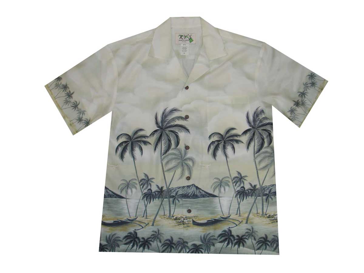 Diamond Head Shoreline Cotton Aloha Shirt