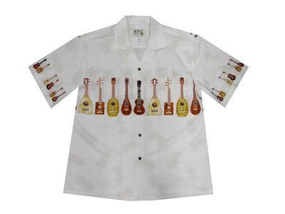 Hawaiian Ukulele Cotton Aloha Shirt