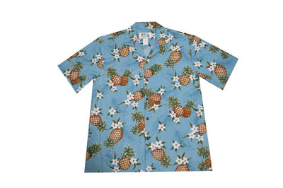 Golden Pineapple Cotton Men's Aloha Shirt