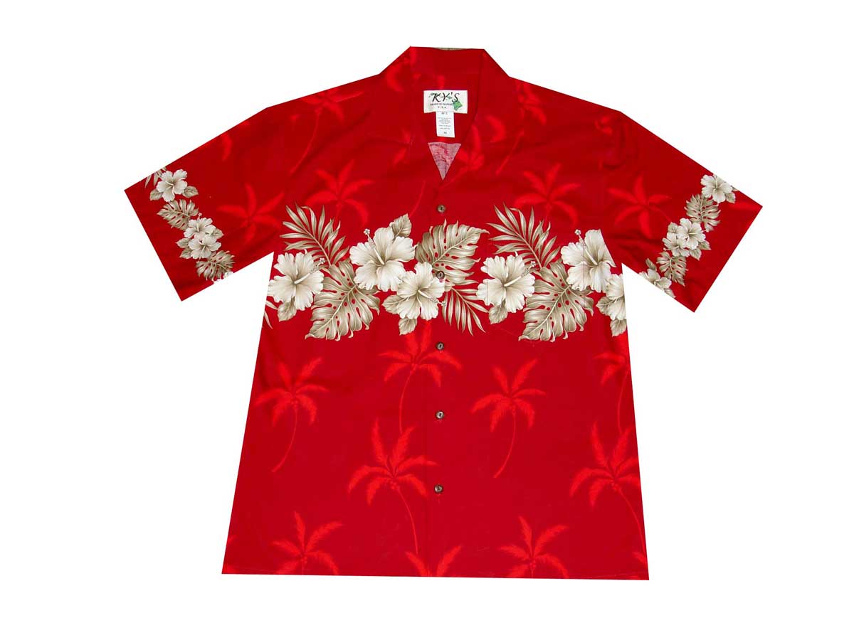 Vintage Hibiscus Cotton Aloha Shirt
