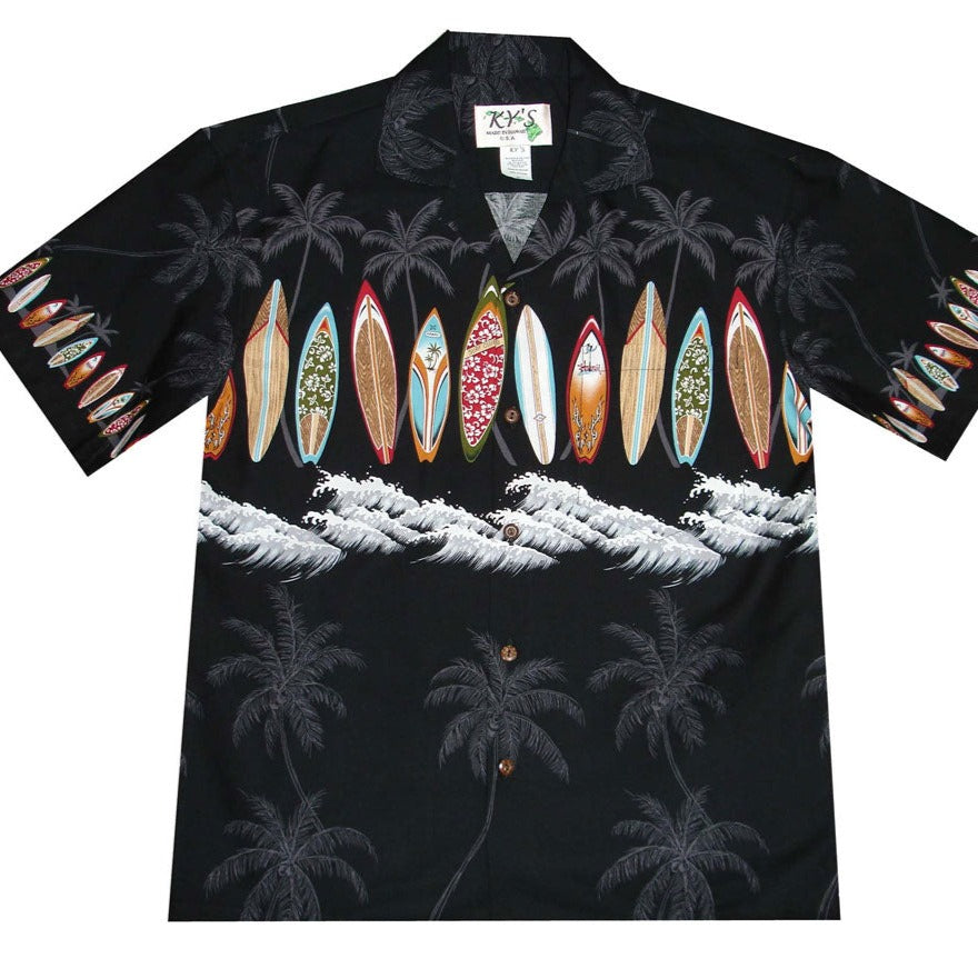  Waikiki Surfboard Cotton Aloha Shirt