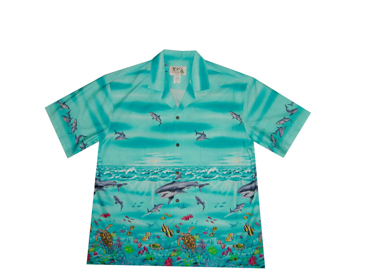 Bull Shark Ocean Cotton Aloha Shirt