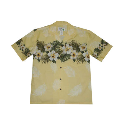 Ky's Hawaiian Cotton Shirt Original Hibiscus -Yellow