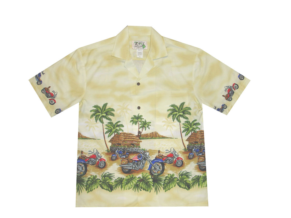 Motorbike Coastal Cotton Aloha Shirt