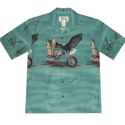 Eagle Rider Motorbike Cotton Aloha Shirt