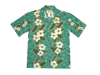 Yellow Hibiscus Cotton Men's Aloha Shirt