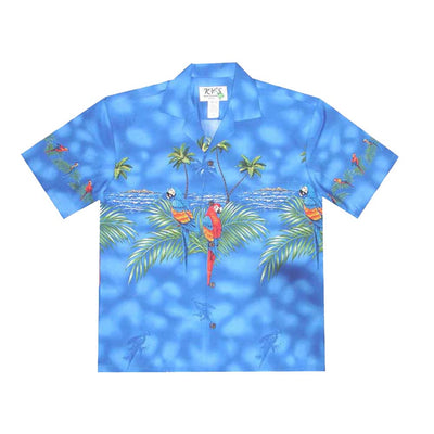 Parrot Island Cotton Aloha Shirt