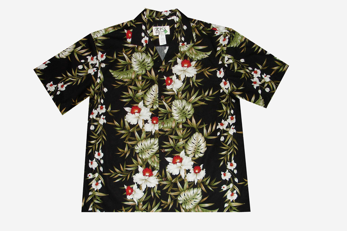 Bamboo Orchid Cotton Men's Aloha Shirt