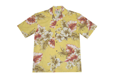 Classic Hibiscus Cotton Men's Aloha Shirt