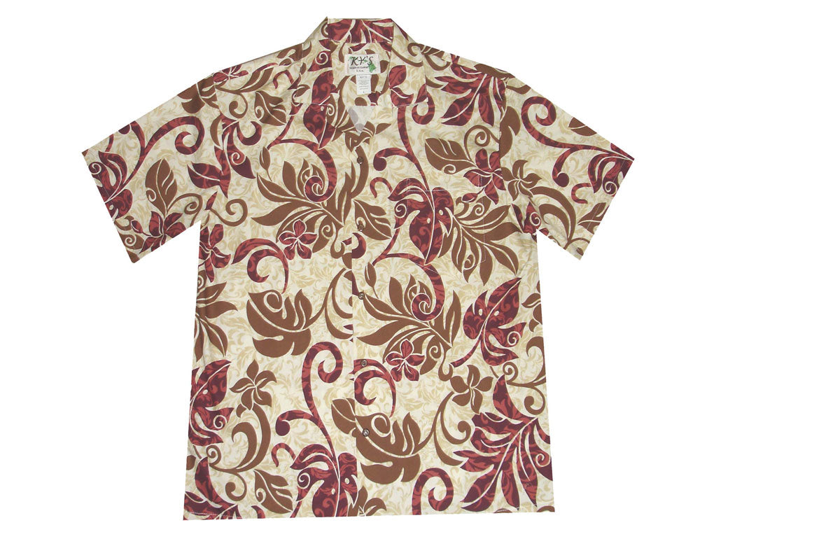 Wind Monstera Cotton Men's Aloha Shirt