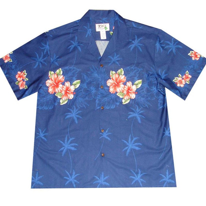 50TH State Flower Cotton Men's Aloha Shirt