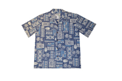 Traditional Tapa Cotton Men's Aloha Shirt
