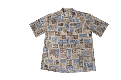 Vintage Tapa Cotton Men's Aloha Shirt