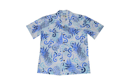 Cotton Men's Aloha Shirt Abstract Pineapple