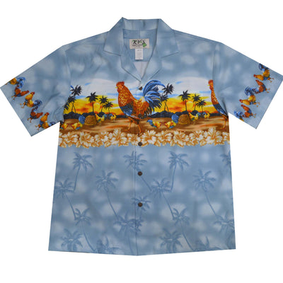 Hawaii Rooster Cotton Aloha Shirt