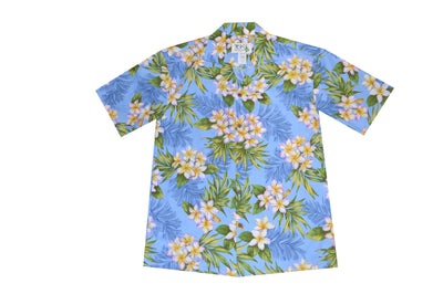 Hawaiian Style Plumeria Dream Men's Cotton Aloha Shirt