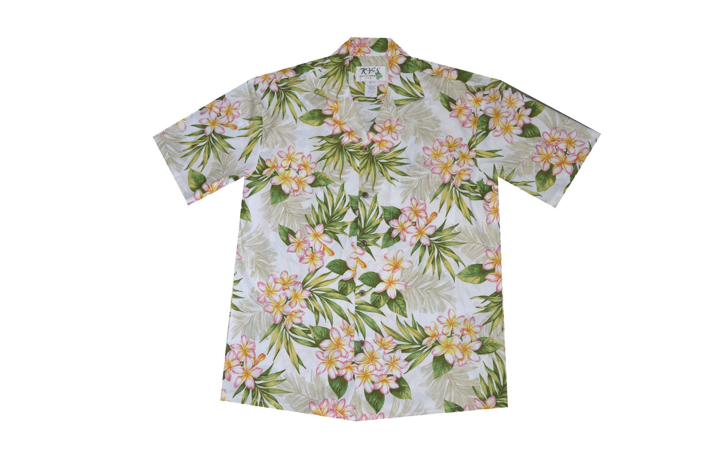 Hawaiian Style Plumeria Dream Men's Cotton Aloha Shirt