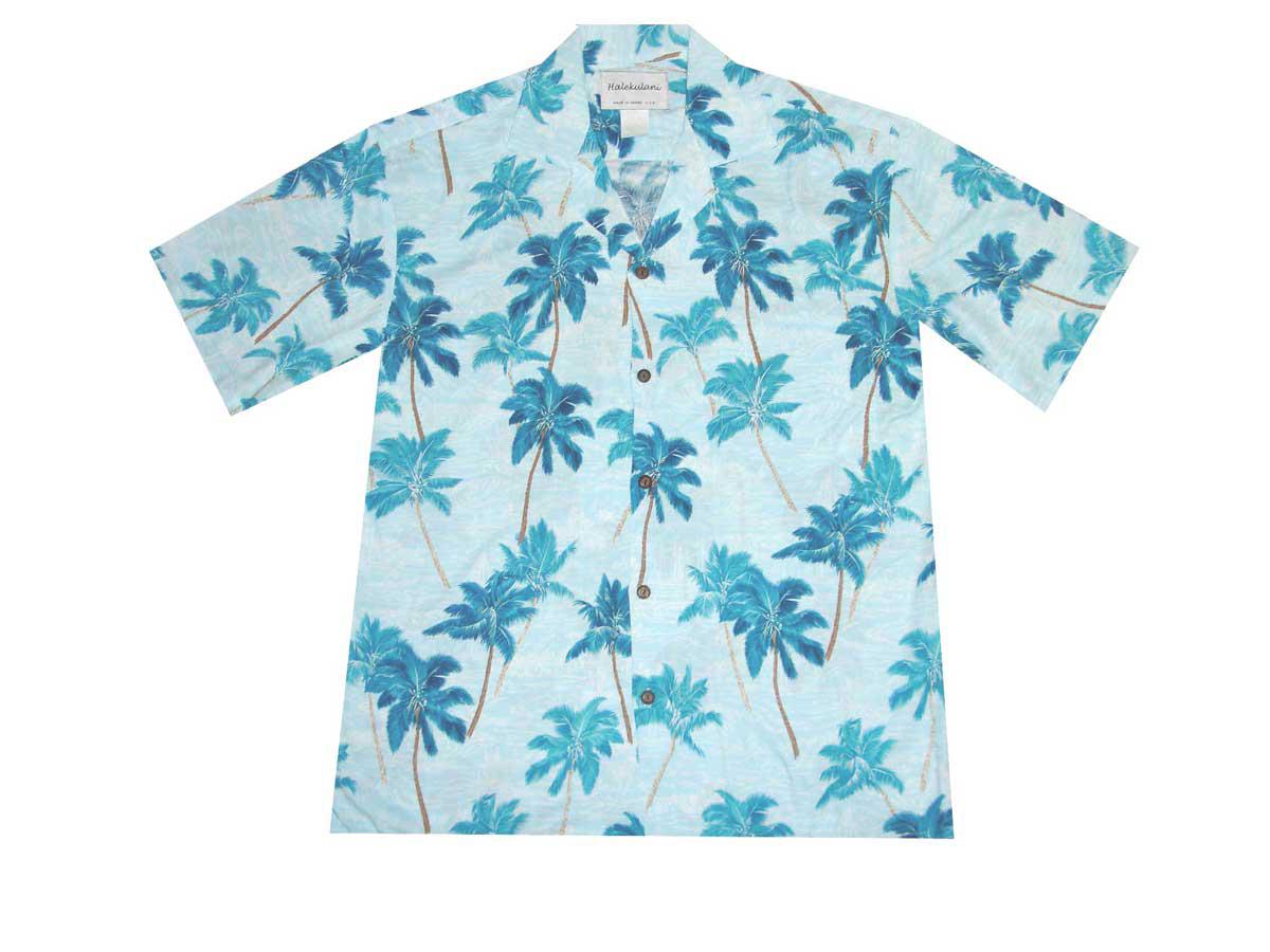 Waikiki Palm Trees Rayon Men's Aloha Shirt