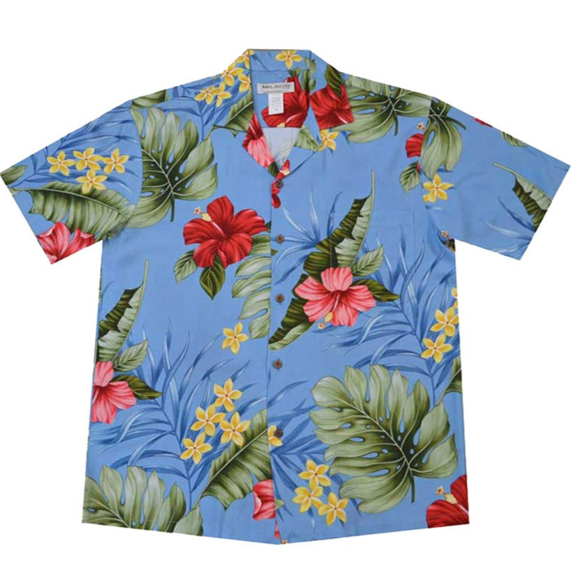 Rayon Men's Aloha Shirt Hibiscus 