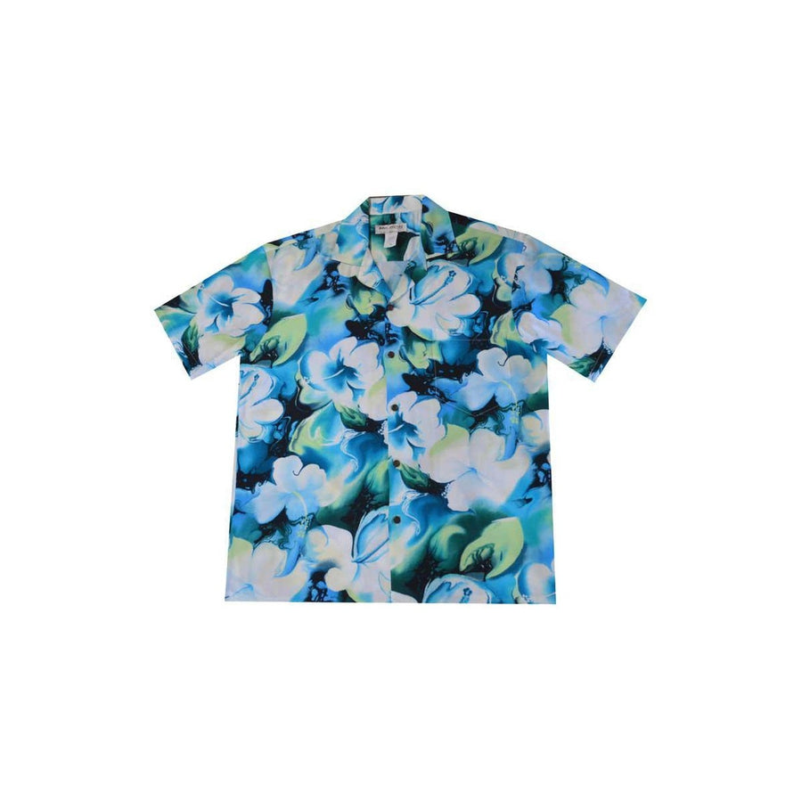 Watercolor Hibiscus Rayon Men's Aloha Shirt
