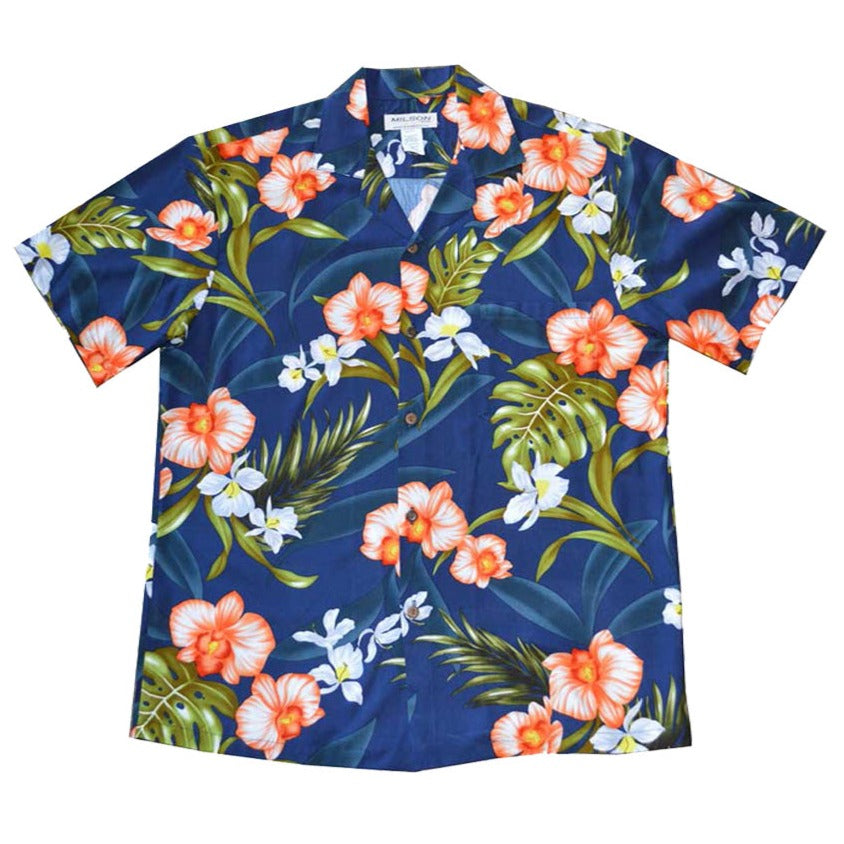 Rayon Men's Aloha Shirt Orchid 