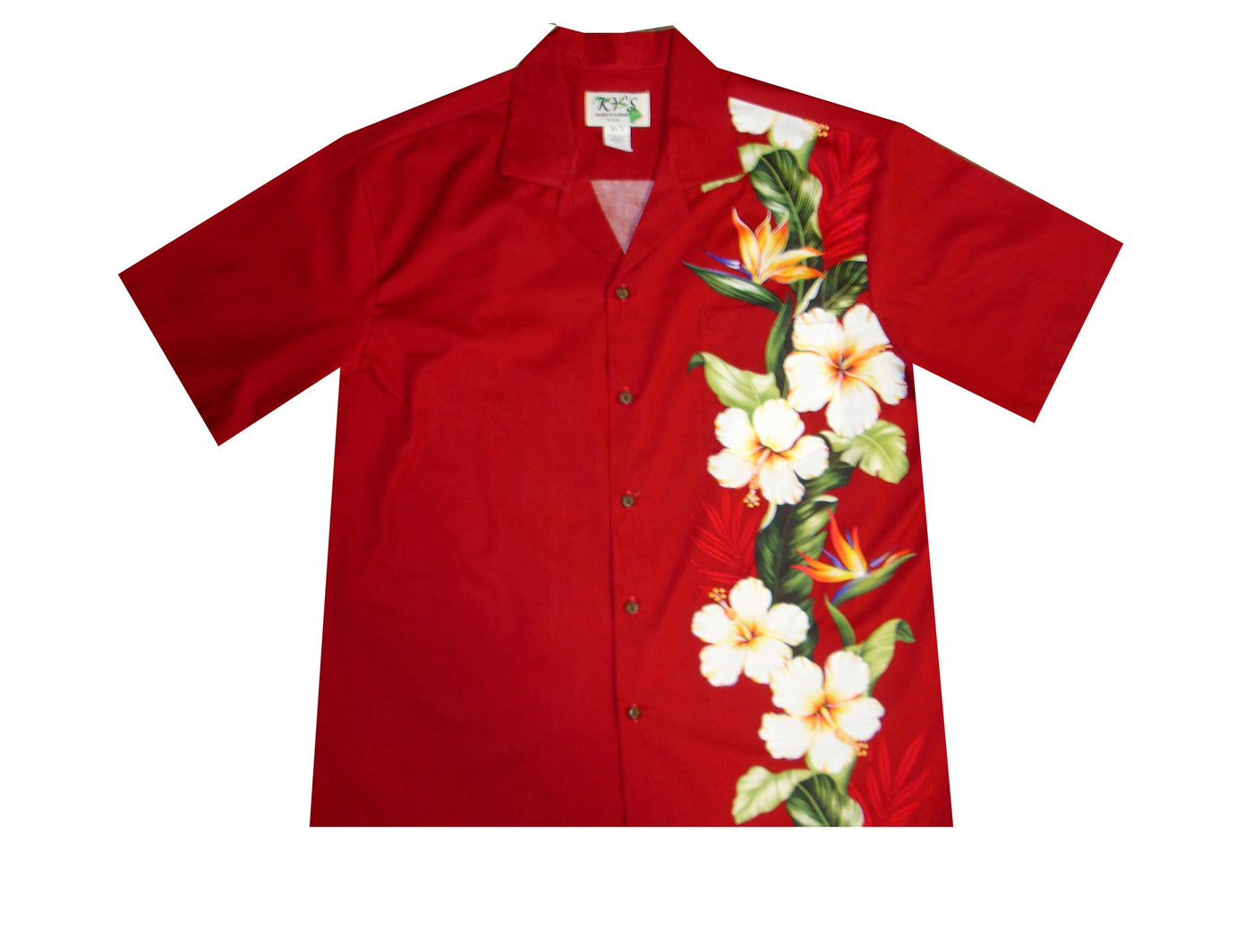 Hibiscus Shinning Men's Hawaiian Wedding or Party Cotton Shirt